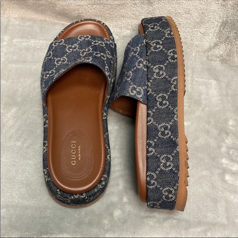 Gucci Denim Slides